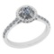 0.94 Ctw VS/SI1 Diamond 14K White Gold Engagement Ring