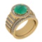 5.97 Ctw VS/SI1 Emerald And Diamond 14K Yellow Gold Engagement set Ring