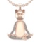 0.62 Ctw SI2/I1Diamond 14K Rose Gold Cat/Kitty Express yoga pose Necklace