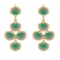 9.20 CtwVS/SI1 Emerald And Diamond 14K Yellow Gold Dangling Earrings( ALL DIAMOND ARE LAB GROWN )