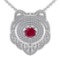 6.03 Ctw VS/SI1 Ruby And Diamond 14K White Gold Pendant Necklace