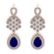 2.42 CtwVS/SI1 Blue Sapphire And Diamond 14K Rose Gold Earrings ( ALL DIAMOND ARE LAB GROWN )