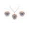 6.18 Ctw VS/SI1 Diamond 14K Rose Gold Necklace + Earrings set ALL DIAMOND ARE LAB GROWN