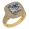 4.48 CtwVS/SI1 Diamond 14K Yellow Gold Engagement Halo Ring