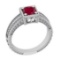 1.40 Ctw VS/SI1 Ruby And Diamond 14K White Gold Engagement /Wedding/Anniversary Ring