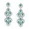 5.75 CtwVS/SI1 Emerald And Diamond 14K White Gold Dangling Earrings( ALL DIAMOND ARE LAB GROWN )