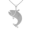 14k White Gold Fish /Zodiac symbol Pendant Necklace Weight Approx 9.80 Gram