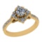 1.30 Ctw VS/SI1 Diamond 14K Yellow Gold Engagement Halo Ring