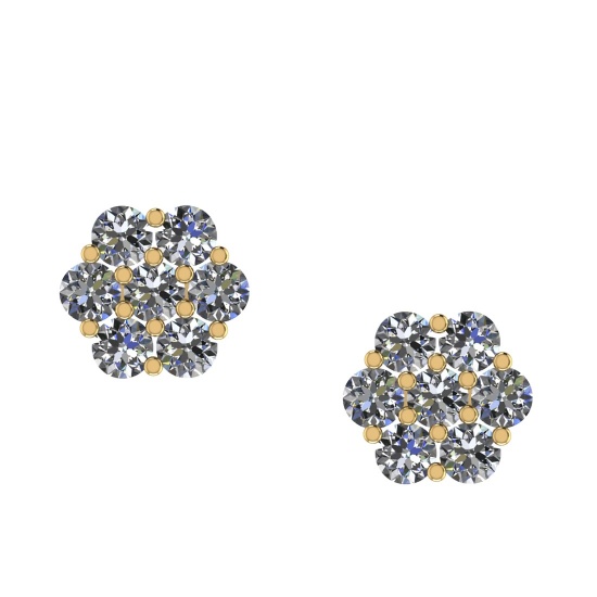 1.40 CtwVS/SI1 Diamond 14K Yellow Gold Stud Earrings ALL DIAMOND ARE LAB GROWN