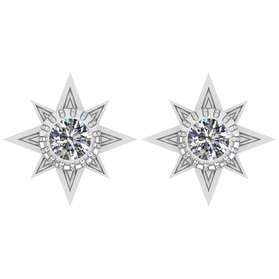 CERTIFIED 2 CTW ROUND D/VS2 DIAMOND (LAB GROWN IGI Certified DIAMOND SOLITAIRE EARRINGS ) IN 14K YEL