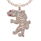 1.45 Ctw VS/SI1 Ruby And Diamond 14K Rose Gold Dragon Pendant Necklace ALL DIAMOND ARE LAB GROWN