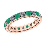 3.60 Ctw VS/SI1 Emerald And Diamond 14K Rose Gold Entity Band Ring