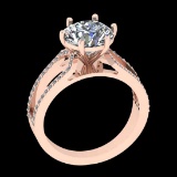 3.05 Ctw VS/SI1 Diamond 18K Rose Gold Anniversary Ring