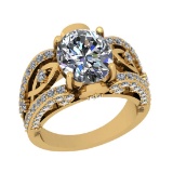 4.65 Ctw SI2/I1 Diamond 14K Yellow Gold Engagement Halo Ring