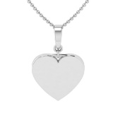 Solid 14k White Gold Heart Pendant Necklace Gold Weight Approx:- 10.10 Gram