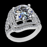 5.09 Ctw VS/SI1 Diamond 18K White Gold Engagement /Wedding Halo Ring