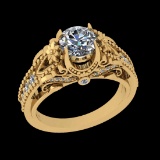1.40 Ctw VS/SI1 Diamond 18K Yellow Gold Engagement /Wedding Halo Ring