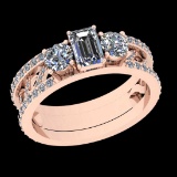1.87 Ctw VS/SI1 Diamond 18K Rose Gold Engagement Ring
