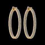 2.40 Ctw VS/SI1 Diamond 14K Yellow Gold Hoop Earrings