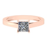 Certified 1.01 CTW (1 Pcs Princess LAB GROWN IGI Certified DIAMOND ) Diamond Solitaire 14k Ring E/SI