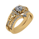 1.66 Ctw VS/SI1 Diamond 14K Yellow Gold Vintage Style Skull set Ring