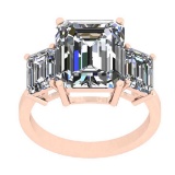 8.00 Ctw VS/SI1 Diamond 14K Rose Gold three stone Ring