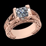2.00 Ctw VS/SI1 Diamond 18K Rose Gold Solitaire Ring