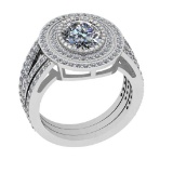 3.10 Ctw VS/SI1 Diamond Style 14K White Gold Engagement Halo Ring