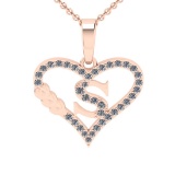 1.26 Ctw SI2/I1 Diamond 14K Rose Gold Heart Necklace