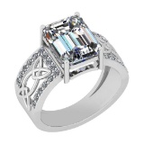 4.86 CtwVS/SI1 Diamond 14K White Gold Filigree Engagement Ring