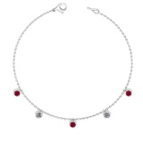 2.50 Ctw VS/SI1 Ruby And Diamond 14K White Gold Yard Necklace