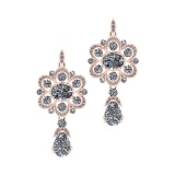 9.70 Ctw VS/SI1 Diamond Bezel & 14K Rose Gold Earrings ALL DIAMOND ARE LAB GROWN
