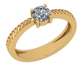 CERTIFIED 0.7 CTW D/SI2 ROUND (LAB GROWN IGI Certified DIAMOND SOLITAIRE RING ) IN 14K YELLOW GOLD