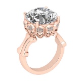 12.78 Ctw VS/SI1 Diamond 14K Rose Gold Vintage Style Skull Ring