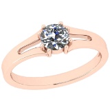 CERTIFIED 0.5 CTW F/VS2 ROUND (LAB GROWN IGI Certified DIAMOND SOLITAIRE RING ) IN 14K YELLOW GOLD