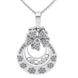 0.39 Ctw SI2/I1 Diamond 14K White Gold Pendant Necklace
