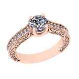 1.20 Ctw VS/SI1 Diamond 14K Rose Gold Engagement /Wedding Halo Ring