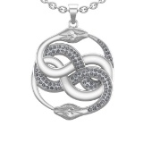 1.62 Ctw VS/SI1 Diamond 14K White Gold snake Necklace ALL DIAMOND ARE LAB GROWN