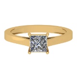 Certified 1 CTW (1 Pcs Princess LAB GROWN IGI Certified DIAMOND ) Diamond Solitaire 14k Ring E/SI2