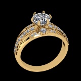 2.03 Ctw VS/SI1 Diamond 18K Yellow Gold Engagement /Wedding Halo Ring