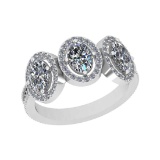 1.89 Ctw VS/SI1 Diamond 14K White Gold three stone Engagement Ring