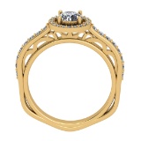 1.42 Ctw SI2/I1 Diamond 14K Yellow Gold Engagement Halo Ring