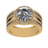 3.22 Ctw VS/SI1 Diamond 14K Yellow Gold Engagement Wedding Ring