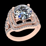 5.09 Ctw VS/SI1 Diamond 18K Rose Gold Engagement /Wedding Halo Ring