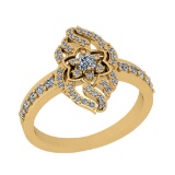 0.55 Ctw VS/SI1 Diamond 14K Yellow Gold Promises Ring