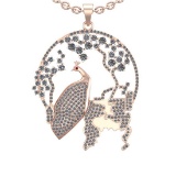 4.21 Ctw VS/SI1 Diamond 14K Rose Gold Earth Environment Necklace ALL DIAMOND ARE LAB GROWN