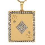 2.81 Ctw VS/SI1 Diamond 14K Yellow Gold Poker theme Pendant Necklace ALL DIAMOND ARE LAB GROWN