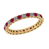 1.92 Ctw VS/SI1 Ruby And Diamond 14K Yellow Gold Entity Band Ring