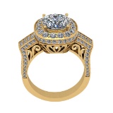 4.80 Ctw VS/SI1 Diamond 14K Yellow Gold Engagement /Wedding Halo Ring