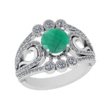2.70 Ctw VS/SI1 Emerald And Diamond 14K White Gold Engagement /Wedding/Anniversary Ring
